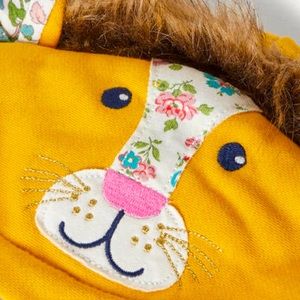 Fun Shaggy-Lined Hoodie Honeycomb Yellow Lion